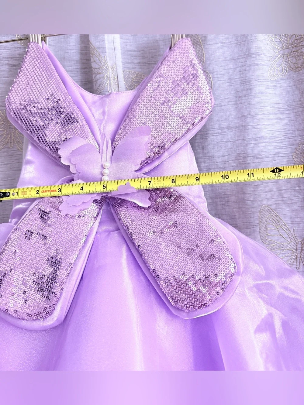 Toddler Girls Lavender Butterfly Dress Sequin Princess Birthday Pageant Party Go